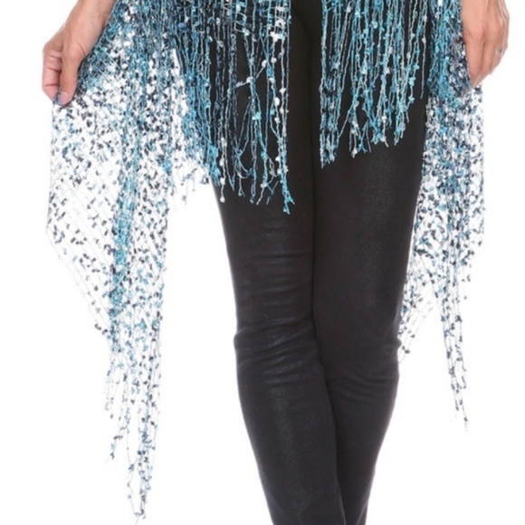 Green Blue Confetti Vest Cardigan - Picture 3 of 4